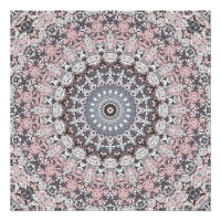 Motif de mandala rose gris et blanc
