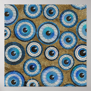 Poster Motif de mosaïque de l'oeil maléfique