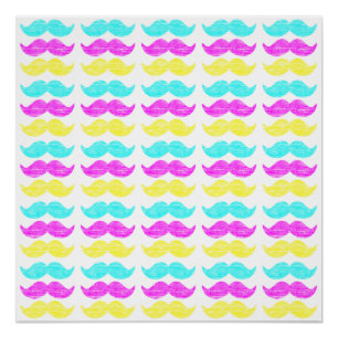 Poster Motif de moustache CMJ qui se chevauchent de maniè