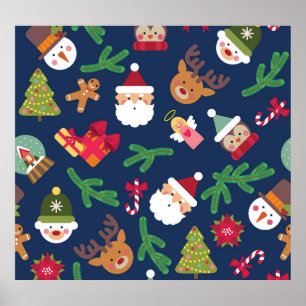 Poster Motif de Noël festif, design de vacances.