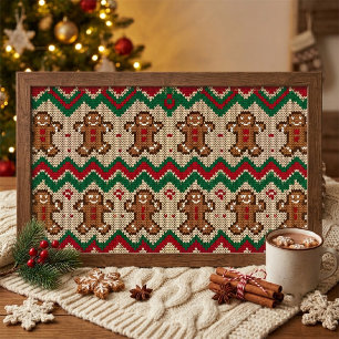 Poster Motif de Noël pour bonhomme en pain d'épices à tri