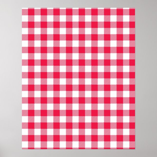 Poster Motif de pays En vichy rouge classique (Devant)