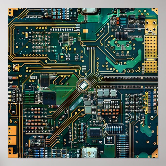 Poster Motif de PCB complexe (Devant)