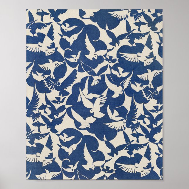 Poster Motif de pigeons (Devant)