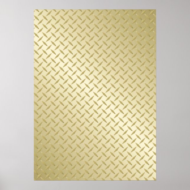 Poster Motif de plaque diamant or brillant (Devant)