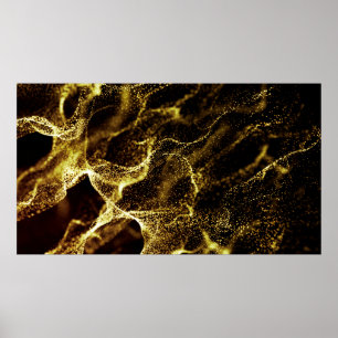 Poster Motif de points futuristes. Explosion d'onde tordu