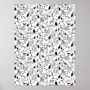 Poster Motif de sourire de Snoopy Rire Rictus