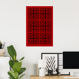Poster Motif de sphères géométriques en illusion optique 