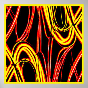 Poster Motif de teintes de néon radiant vibrant