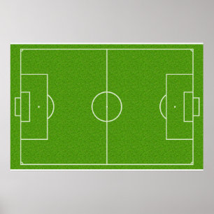 Poster Motif de terrain de football sur l'herbe