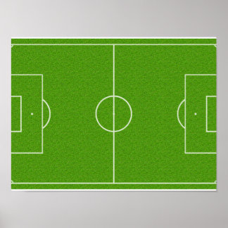 Poster Motif de terrain de football sur l'herbe