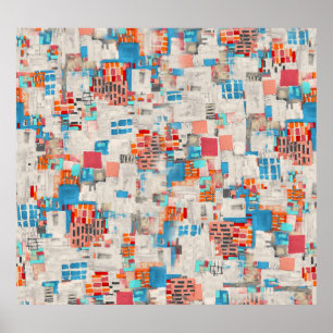 Poster Motif de texture numérique aquarelle