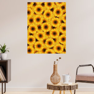 Poster Motif de tournesol, beauté jaune,