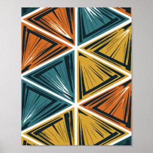 Poster Motif de triangles géométriques dynamiques