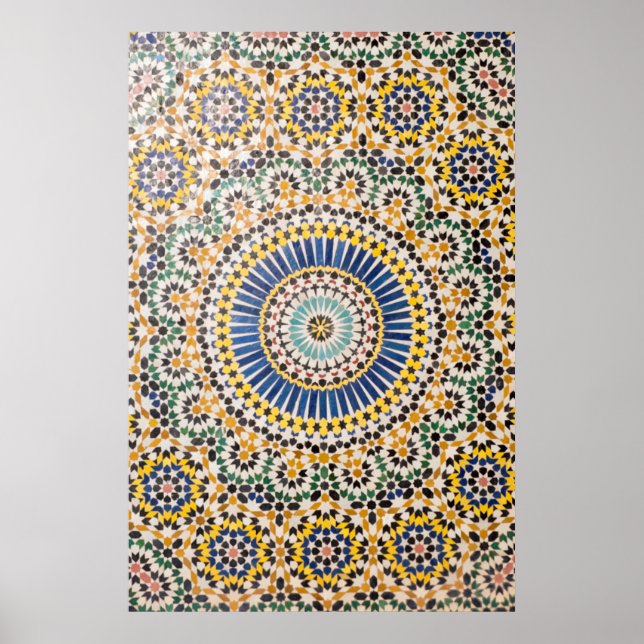 Poster Motif de tuiles géométriques, Maroc (Devant)