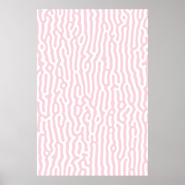Poster Motif de Turing rose et blanc (Devant)