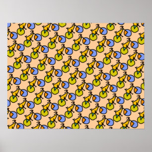 Poster motif de vélos heureux