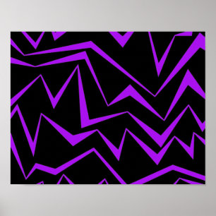 Poster motif de zigzag géométrique Abstrait, audacieux et