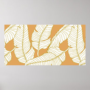 Poster Motif d'élégance abstraite avec illustration flora