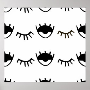 Poster Motif d'encre pour yeux peints à la main