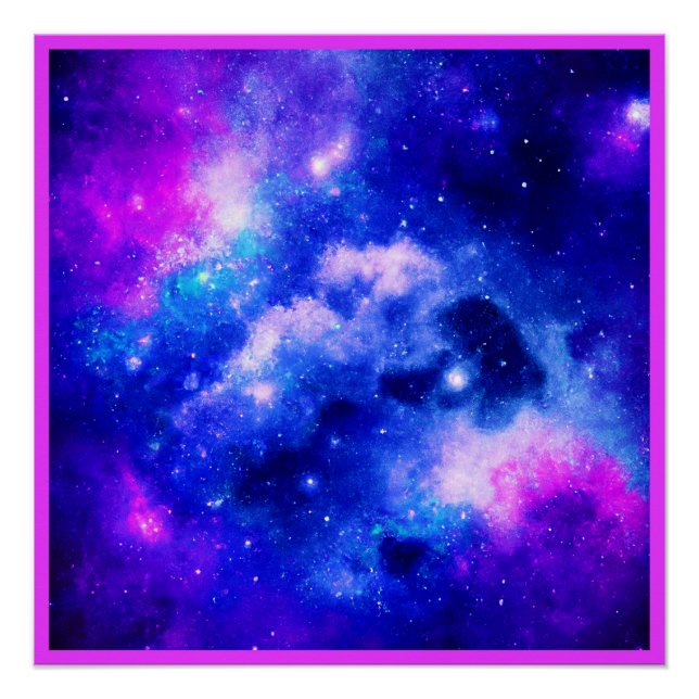 Poster Motif d'exploration nébuleuse (Devant)