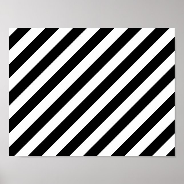 Poster Motif Diagonal Noir Et Blanc (Devant)
