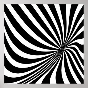 Poster motif d'illusion d'optique noir et blanc