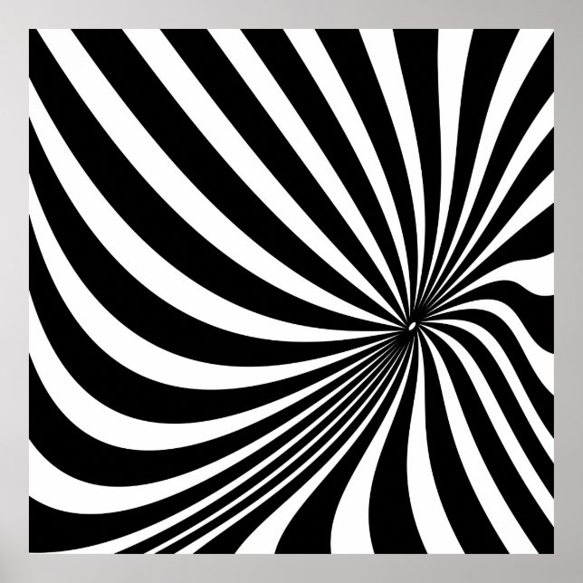 Poster Motif d'illusion optique noir et blanc (Devant)