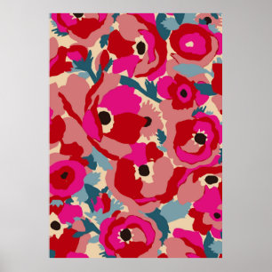 Poster Motif d'illustration de fleurs. Moti botanique flo