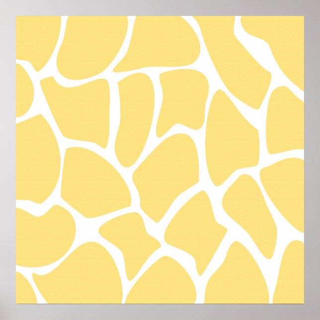 Poster Motif d'impression Giraffe en Jaune. (Devant)