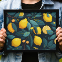 Motif du jardin de citron. Agrumes tropicaux jaune