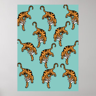 Poster Motif du Tigre d'Asie