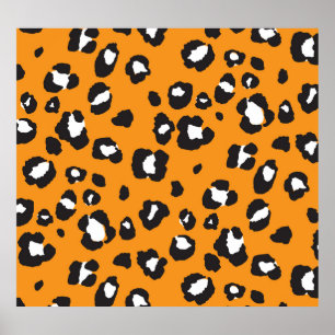 Poster Motif Empreinte de léopard classique