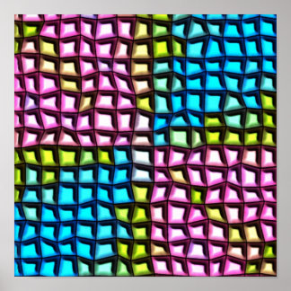 Poster Motif en mosaïque brillante