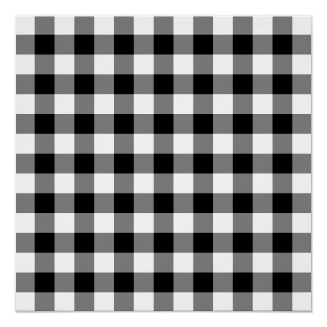 Poster Motif En vichy noir et blanc (Devant)