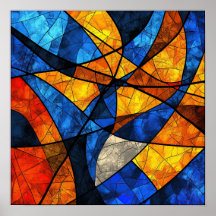 motif en vitrail géométrique Abstrait