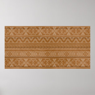 Poster Motif ethnique sur planche en bois. illustrations 