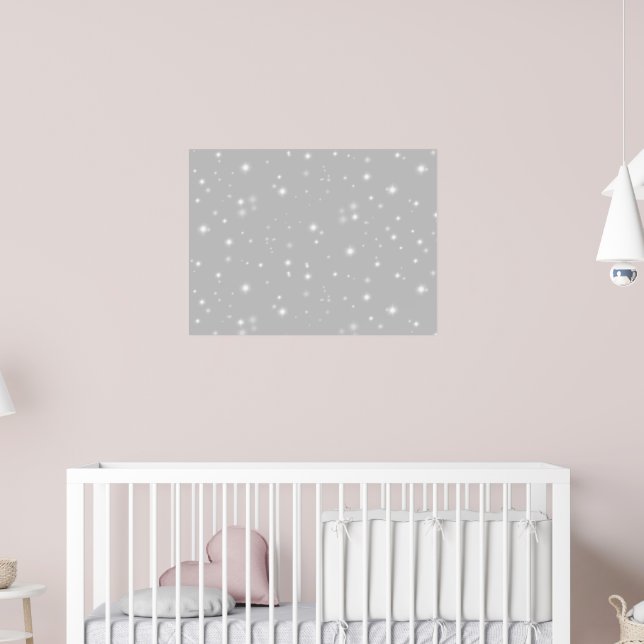 Poster Motif étoile gris argenté (Pépinière 2)