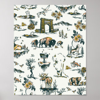 Poster Motif faunique du parc national Yellowstone