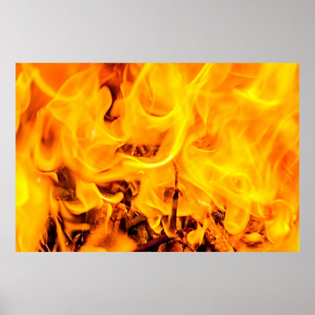 Poster Motif Feu Et Flames (Devant)