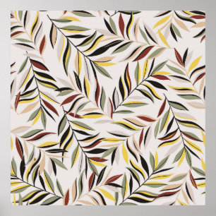 Poster motif feuille transparent sur fond gris,