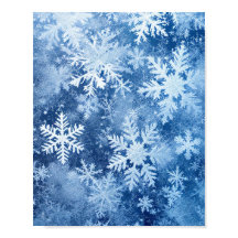 Motif Flocon de Neige Bleu Hiver Gelé