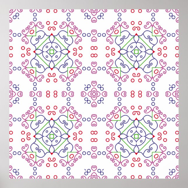 Poster motif floral Abstrait design abstrait, art, maison (Devant)