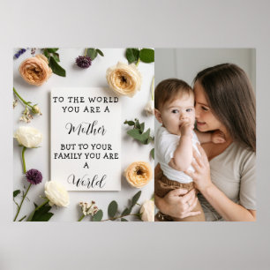 Poster Motif floral aquarelle Bonne fête des Mères Photo