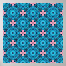 Motif floral bleu transparent numérique