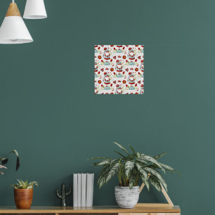Poster Motif floral de gnome scandinave mignon