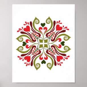 Poster Motif floral de tulipe hongrois