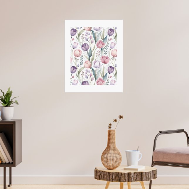 Poster Motif floral de tulipe scandinave (Salon 3)