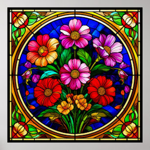 Poster Motif floral et Fleurs vibrantes