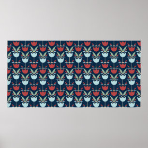 Poster Motif floral géométrique, ornement, multicolore